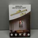 Picture Light Battery Operated, 13in Wireless Art Light for Paintings, Dimmable 5000mAh Recharging Battery Picture Light with Remote Control for Wall, Gallery Dartboard Art Bedroom (Gold-2Pack)