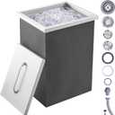 VEVOR Drop in Ice Chest, 14" L x 12" W x 18" H Stainless Steel Ice Cooler, Commercial Ice Bin with Cover, 40 qt Outdoor Kitchen Ice Bar, Drain-Pipe and Drain Plug Included, for Cold Wine Beer