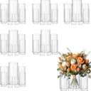 42pcs Glass Vase Cylinder Vases for Centerpieces Small Flower Glass Clear Vases Home Decor Centerpiece Table Flower Vase Decorations for Wedding Decoration＆Holiday 7 Vases of Different Sizes