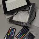 LED Flood Light Outdoor 800W Equiv, 100W RGB Color Changing Floodlights with Remote, Uplighting Indoor IP66 Landscape Floor Lighting Strobe Stage Spot Lights, Uplights for Halloween Events