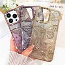BITOBE Designed for iPhone 11 Pro Max, Cute 3D Butterfly Case Slim Plating Glitter Bling Luxury Cover for Women Girls Protective Camera Protection Bumper 6.7" Gold