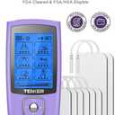 Rechargeable Compact Tens Unit Muscle Stimulator Pulse Massager TENKER Purple US