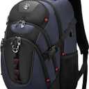Swissdigital Design Laptop Backpack, Travel Backpack with USB Charging Port Fits 15.6 inches Computer, 31L College School Bookbag for Men, Blue/Black | SD803-12