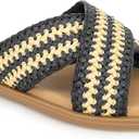 XOXO Women's Melly Flat Sandal (8.5, Black)
