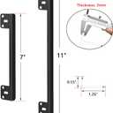 Door Latch Guard Plate for Outswing Door Security 11'' with 0.55'' Offset Cover Heavy Duty L-Shaped Door Latch Shield, Matte Black 1 Pack