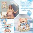 Wenqik 63 Pcs Bear Baby Shower Guest Book Alternatives Set Baby Shower Decorations with Photo Frame Sonogram Frame Keepsake 60 Wood Slices Guest Book for Birthday