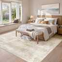 UERMEI 10x12 Area Rug for Living Room Washable Abstract Beige Carpet
