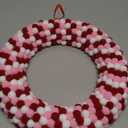 Valentine's Day Pom-Poms Wreath (12 inch in Diameter) Valentine Home Decor