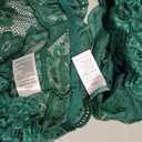 JuicyRose Women Plus Size 2 Piece Lingerie Sexy Floral Lace Scallop Trim Bralette and High Waist Panty Set (Green), 4XL