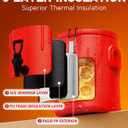 Insulated Beverage Dispenser 3.5 Gallon- Ice and Hot Drink Dispenser with 304 Stainless Steel Interior and Spout, Portable Hot Water Dispenser, Outdoors Cooler Jug for Camping Party Sports, 13 Liter