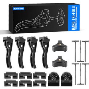 Replacement Parts for Hard Tri-Fold Tonneau Cover, Truck Tonneau Cover Replacement Installation Accessory Include 6* T-Bolts, Rear Clamp, Front Clamp