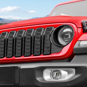 JeCar Mesh Grill Inserts & Headlight Covers Fit for 2024+ Jeep Wrangler JL Grill Covers Trim Accessories (9pcs) Black