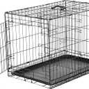 Amazon Basics Durable, Foldable Metal Wire Dog Crate with Tray, Single Door, 30 x 19 x 21 in, Black (30.0"L x 19.0"W x 21.0"H)
