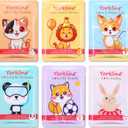 Animal Facial Mask Sheet Skincare for Adults and Children, Facial Mask Sheet for Present, Spa Party, Birthday Party, Holiday, Made with Cotton (6 Pieces)