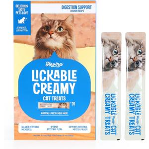 Havira Healthy Lickable Creamy Cat Treats Digestion Support  Chicken Recipe Squeeze Treats with probiotics & Lactic Cultures, Creamy Functional Snacks for Gentle Digestion & Daily Comfort, Grain Free