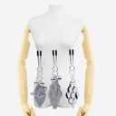 Silver Butterfly Pendant Bell Nipple Clamps, Adjustable Breast Nipple Clamps, Papilla Straighteners Corrector Nipple Shield Nipple Clamps Adjustable Breast Clamps (A)