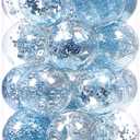 Sea Team Shatterproof Clear Plastic Christmas Ball Ornaments Decorative Xmas Balls Baubles Set with Stuffed Delicate Decorations (60mm/2.36 inch 30-Pack, Babyblue)