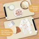 Food Warming Mat Electric Tray: Adjustable Silicone Heating Pad with 3 Temperature Settings 4 Timer Function Portable Roll Up Hot Plate for Buffets Party Gatherings Kitchen Warmer Countertop Holiday (24 X 16 inch, Cream)