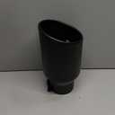 Exhaust Tip 4" Inlet 6" Outlet 12" Long, High Performance Stainless Steel, Peel-Resistant Black Powder Coated, Rolled Angle Cut, Bolt-On Diesel Tail Pipe, Universal for Car Truck