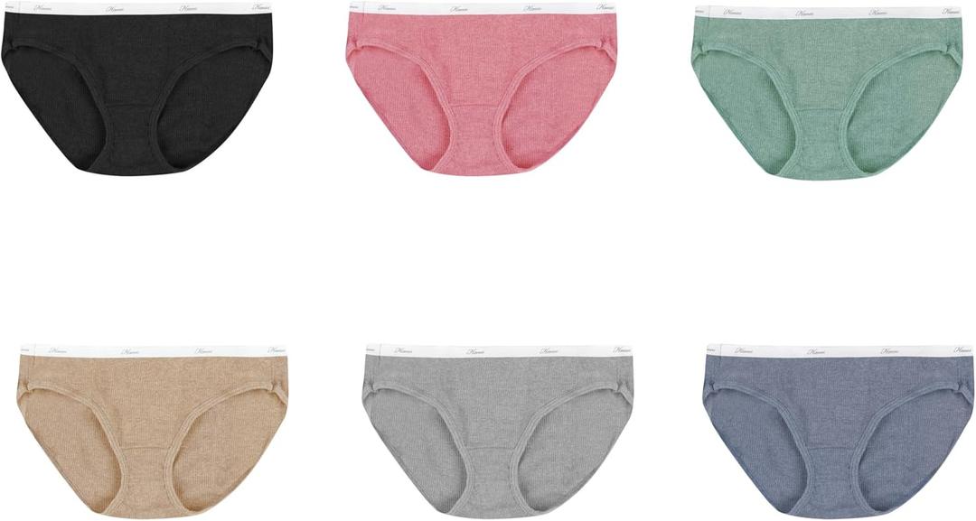 Hanes Women's Ribbed Cotton Hipster Underwear 6-Pack (5)