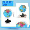 16 x 16 Pcs 3.4 Inches Mini World Globes Rotating Geographic Earth Map Globe with Stand for Learning Educational Classroom Desk Table Decoration, Blue