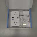 Kakyanill European Travel Plug Adapter, EU/UK/US Travel Plug Adapter Power Strip, 6 AC Outlets, 4 USB Ports (2 USB C), 3ft Wrapped Around Extension Cord, Universal Travel Adapter