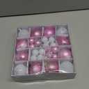 Christmas Balls Ornaments Set, 44 Pcs Xmas Shatterproof Plastic Baubles Hanging Balls for Christmas Tree Holiday Party Wedding Decoration (Pink & White)