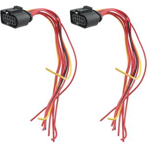 Carbhub 2 Pcs 10 Pin Headlight Wiring Adapter Plug Fit for Audi A3 VW Jetta Mk4 Replace 1J0973735, 1J0 973 735