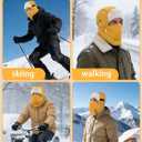 Winter Trapper Hat for Men - Windproof & Waterproof Hat with Removable Mask Goggles Ear Flaps