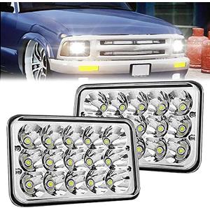 BESTZHEYU 2 pcs 4 x 6 inch LED Headlights Rectangular Replacement for Chevy S10 Blazer 1994 1995 1996 1997 Peterbilt Kenworth Freightinger Probe LED Headlight