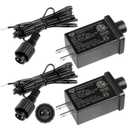 2Pack 12V 1A Yard Inflatable Plug Adapters Replacement Class 2 Power Supply for Thanksgiving Christmas Decoration with Extension Cables Transformer US Plug for LED String Lights