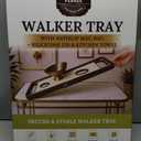 Walker Tray for Folding Walker with Cup Holders, Non-Slip Mat & Bag - Adjustable Universal Plastic Food Table for Seniors - Detachable Guardian Accessories - Removable Walker Trays for rolling walker