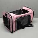 Pet Carrier for Small Medium Cats Dogs Puppies up to 15 Lbs, TSA Airline Approved, Soft Sided, Collapsible Travel - Pink (17.0"L x 11.0"W x 11.0"H)