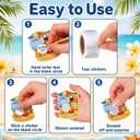 AmazingSpark 100 Pcs Summer Hawaii Scratch Off Cards 10 Styles Holiday DIY Scratch Blank Gift Certificates with 300 Stickers Party Game Cards for Adults Groups Party Favor Prizes Business