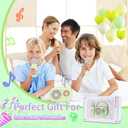 Mini Karaoke Machine for Kids,Portable Bluetooth Speaker with 2 Wireless Microphone,Toys for Girls Boys Gifts,Retro Speaker Set Stereo Sound Enhanced Bass for Home Party Birthday (Green)