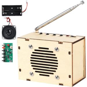 2 x Science Kits for Kids Age 8-12 12-14, STEM Kits for Kids Age 8-10, STEM Toys Build Your Own FM Radio Kit, DIY Electronic Snap Circuits Projects Gifts for Teen Girls Boys 9 11 13 15 16+ (Classic Wood)