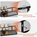 Spice Rack Wall Mount, 4 Pack Pantry Door Organizer & Hanging Storage Baskets Organizer Wall Mount, Large Capacity Metal Spice Shelf for Kitchen Cabinet, Pantry Doors, Bathroom, Shower, Home Decor