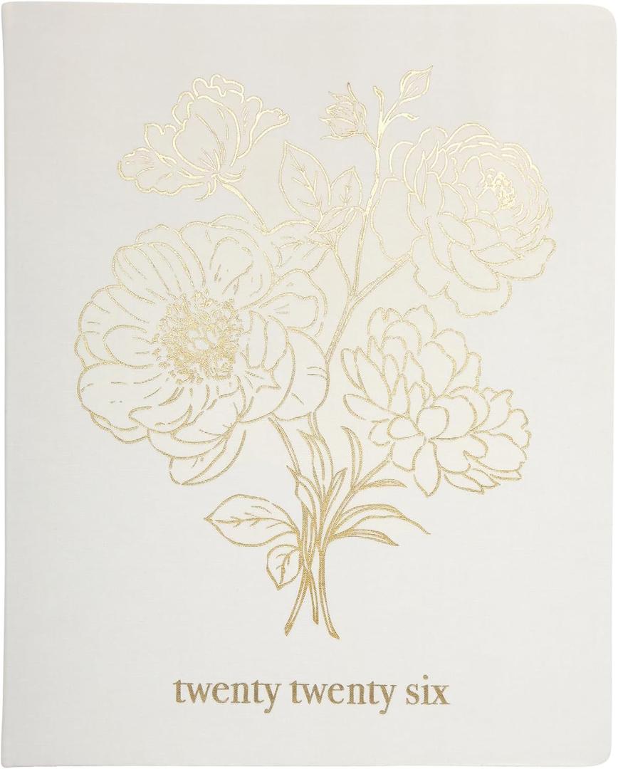 WORLD TRAVELER 2026 Planner Weekly and Monthly - 8'' x 10'' Hard Cover January December Agenda Daily Planner 2026 To Do List, Size 8X10, White/Golden Ponies