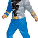 Blue Power Ranger Costume for Toddlers, Official Power Rangers Dino Fury Outfit with Mask (Large (4-6))