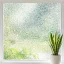 Frosted Glass Window Film, Privacy Window Cling UV Blocking, Non Adhesive Static Cling Coverings Film Decorative for Home Office, 17.5 x 78.7 Inches (Clear)