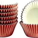 Foil Cupcake Liners Baking Cups Paper Standard Rose Gold, 200 Pack