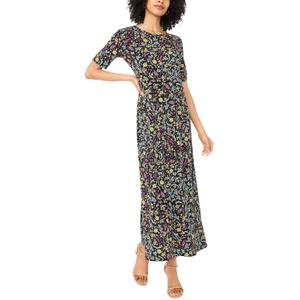 Vince Camuto Women's 3/4 Sleeve Maxi Dress, Medium, Rich Black 