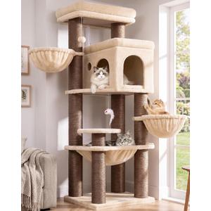 Globlazer Cat Tree Tower with 12 Extra-Thick Full-Sisal Scratching Posts
