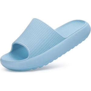 Comwarm Cloud Slide Sandals for Women Men Ultra Comfort Recovery Pillow Slippers Soft Summer Beach Shoes with Low Arch Support (Blue, L)