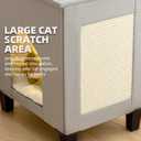 Cat House for Indoor Cats Condo,Cat Furniture with Large Area Scratch PadLeather Cat Bed Side Table & Nightstand for Living Room and Bedroom Decoration,Grey