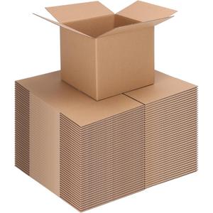 CRUGLA 40 Packs 7x7x6 Shipping Boxes Corrugated Cardboard Boxes Shipping Box Bulk for Small Business Packing Boxes (Brown)
