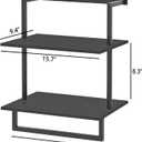 Wall Mounted Towel Rack for Bathroom, Bath Storage Holder 3-Tier Steel Wood Towel Shelf with Bar, Black