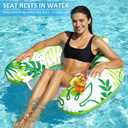 Korlon Tec Pool Floats Adult, 1/2/3 Pack Inflatable Pool Float Chair, Portable Pool Lounger Float with Cup Holders, Floating Pool Chair Floaties for Adults Summer Pool Lake River Beach Party Water Fun