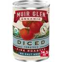 Muir Glen Organic Diced Fire Roasted Tomatoes, No Salt Added, 14.5 oz | Canned Tomatoes, No Salt Added, Smoky Fire-Roasted Flavor, USDA Organic, Non-GMO Project Verified, Gluten Free (EXP 02/21/28)