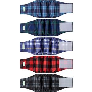 wegreeco Small Dog Diapers Male,Reusable Belly Bands for Male Dogs,Washable Doggie Puppy Male Diapers Wraps,Medium Large Size (5 Pack Large, Checkered Pattern)